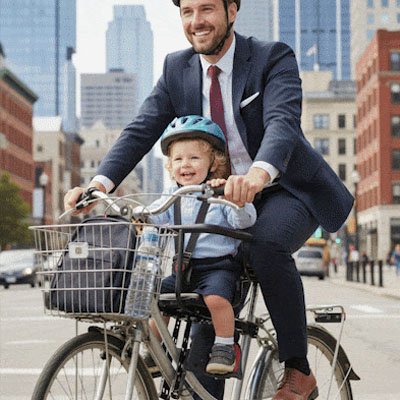 porte bébé vélo en ville