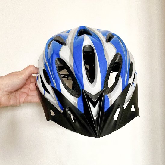 Casque femme vélo bleu 