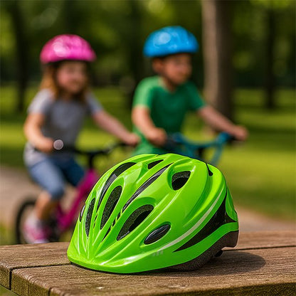 casque vélo enfant vert table