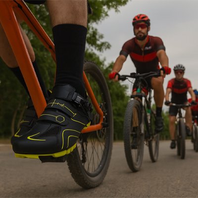 chaussures route vélo avec homme