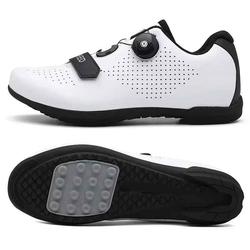 chaussures route vélo blanc dessous