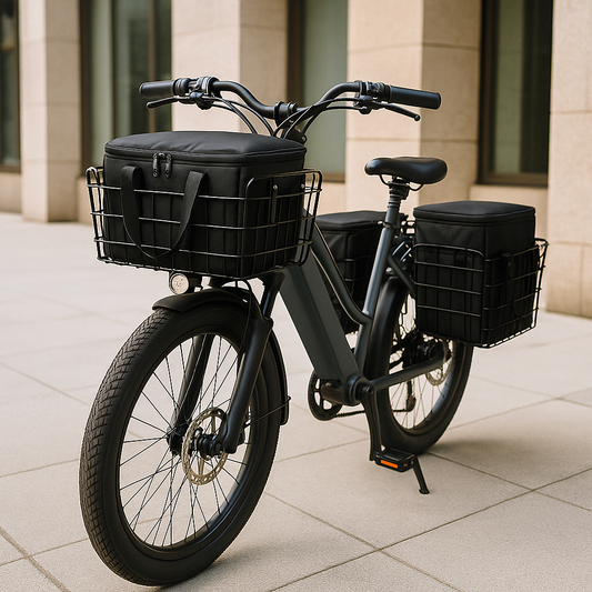chien vélo panier sur vélo électrique
