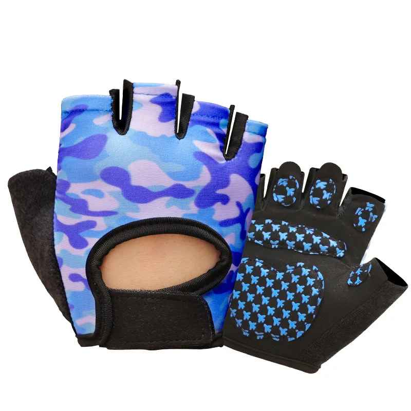gant pour vélo camouflage bleu proche