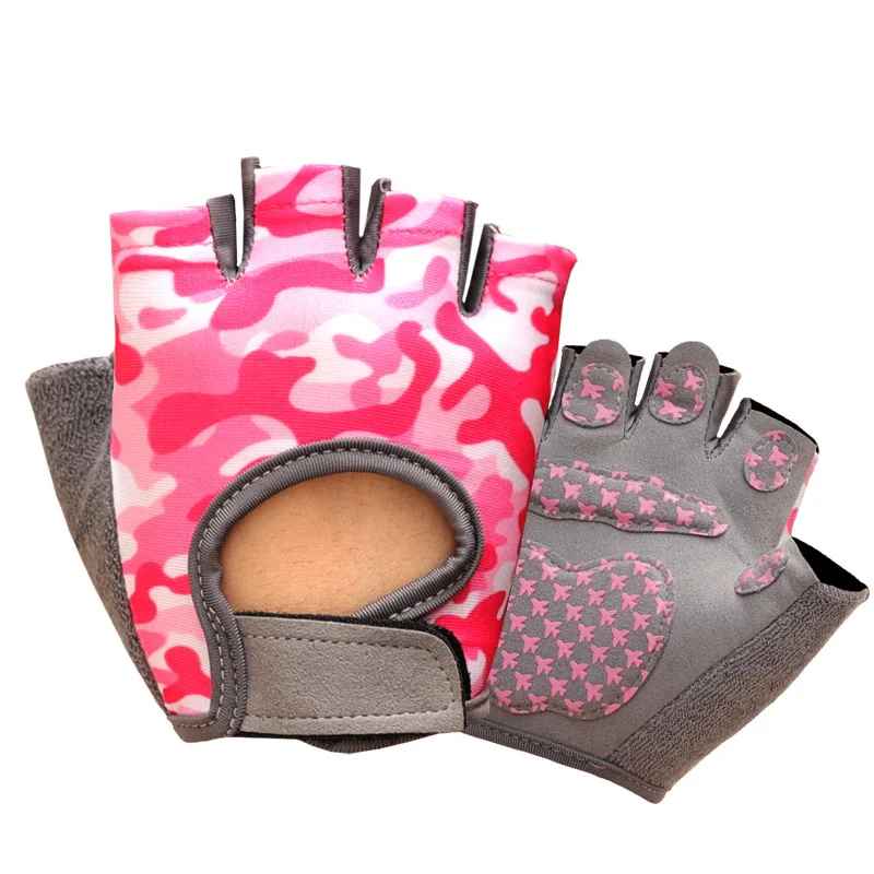 gant pour vélo camouflage rose proche