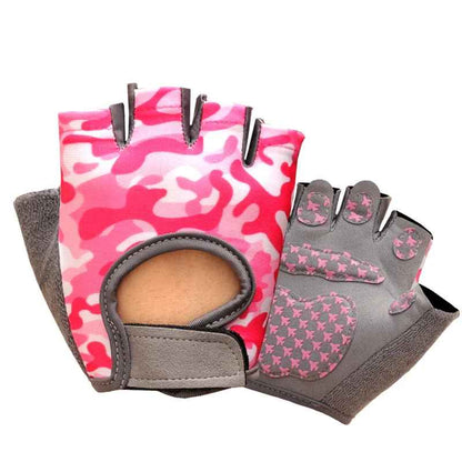 gant pour vélo camouflage rose proche