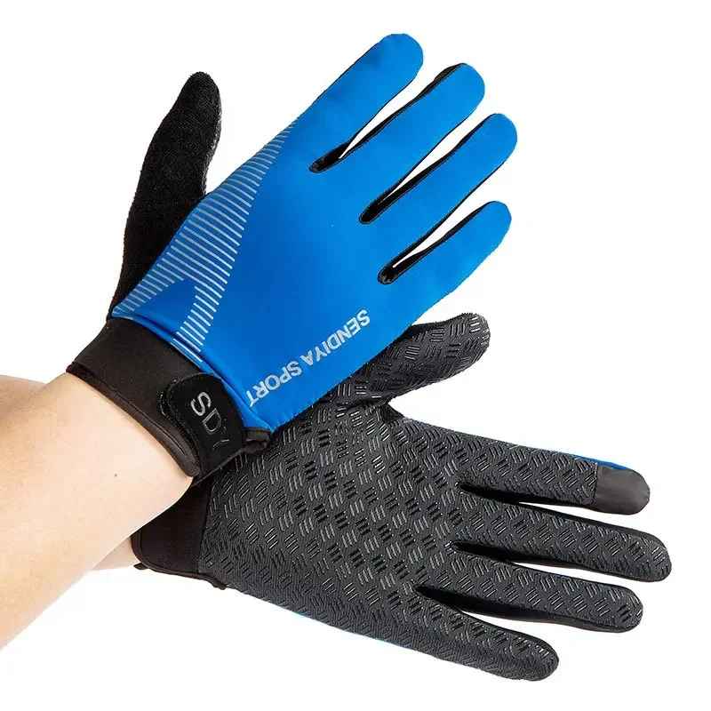 gant vélo bleu
