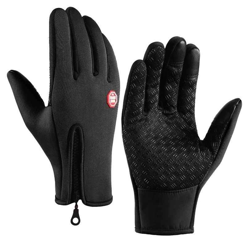 gants chauffants vélo noirs