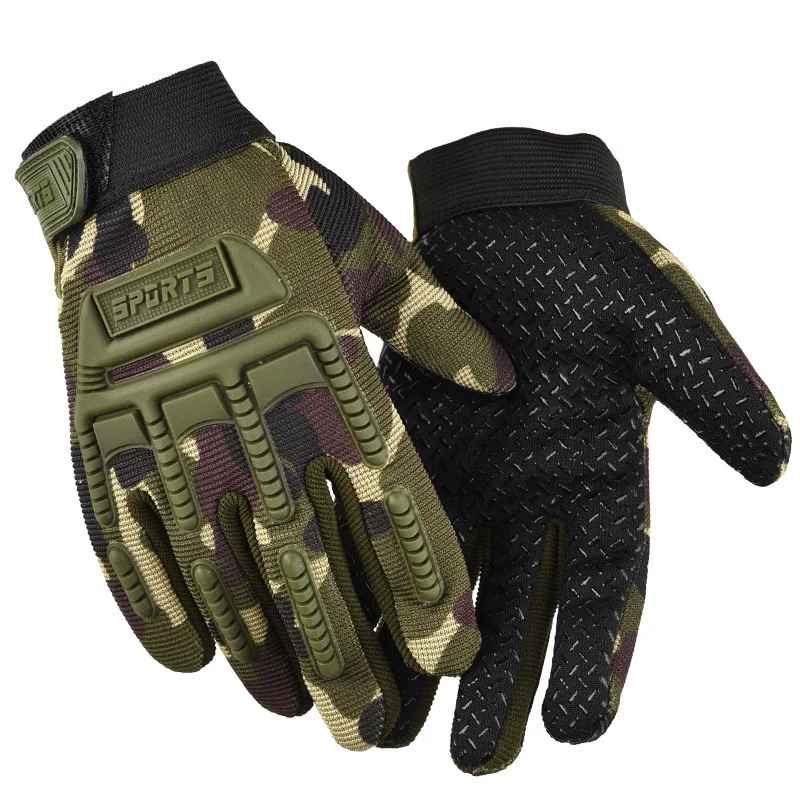 gants vélo camouflage proche