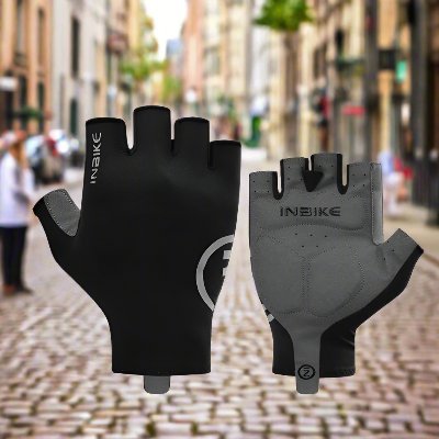 Gants Vélo - CyclingGloves™ - Moitié Noir - Vélo Plaisir