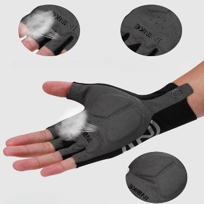 Gants Vélo - CyclingGloves™ - Moitié Noir - Vélo Plaisir