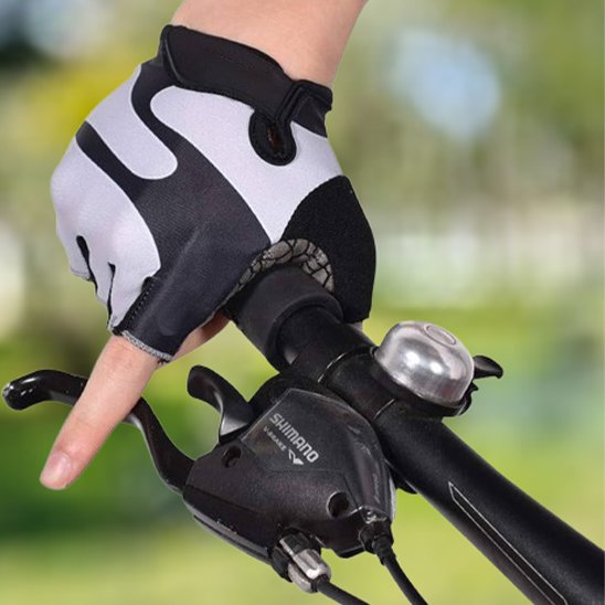 gants vélo noir blanc