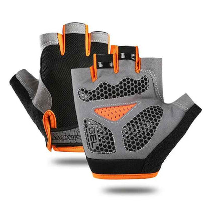 gants vélo noir et orange