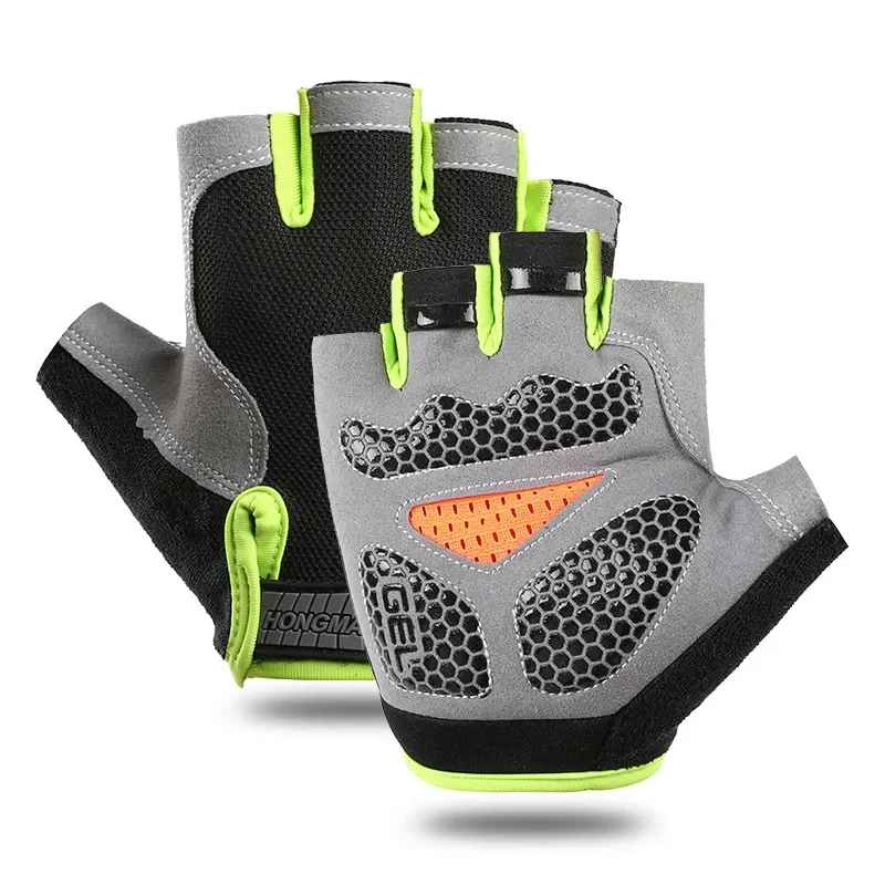 gants vélo noir et vert