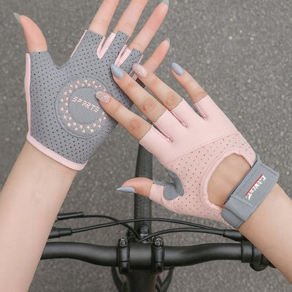 gants vélo rose intérieur extérieur