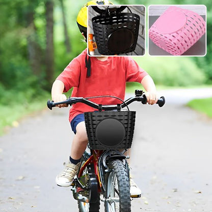 panier de vélo noir rose