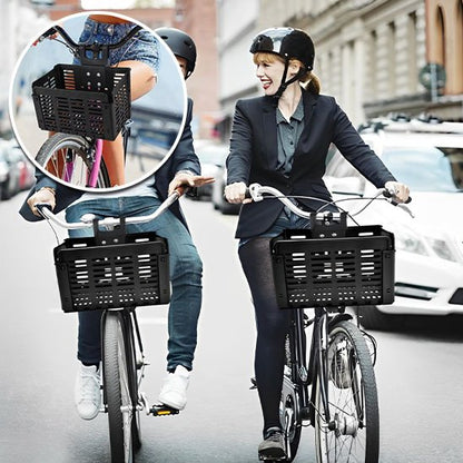 panier pour vélo avec couple vu proche