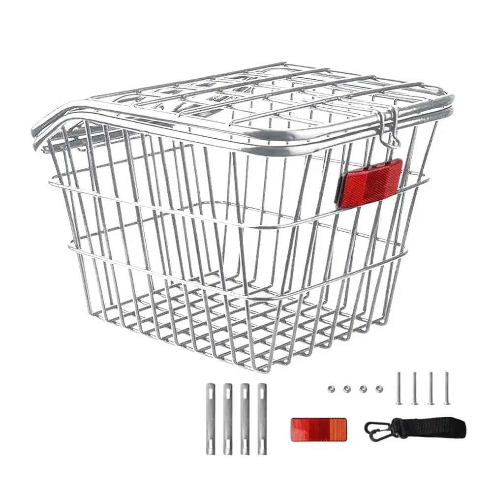 panier pour vélo pieces argent avec couvercle