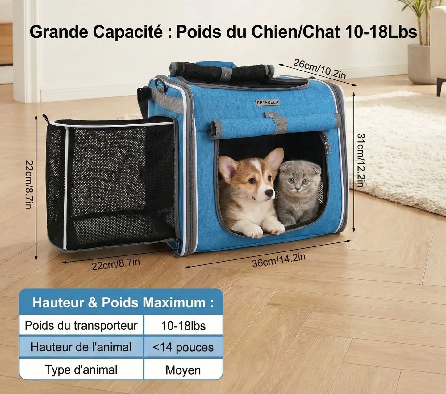 panier vélo chien capacité poids