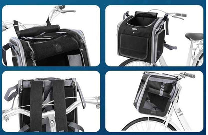 panier vélo chien différentes vues sur vélo