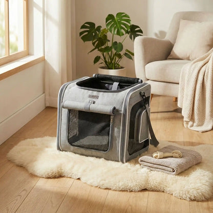 panier vélo chien gris pâle