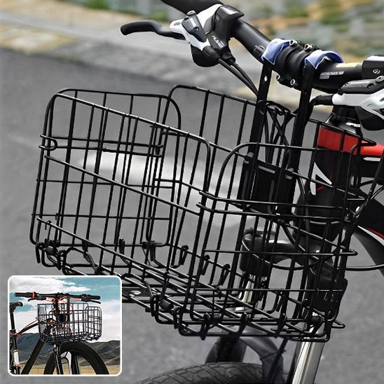 panier vélo sur vélo noir