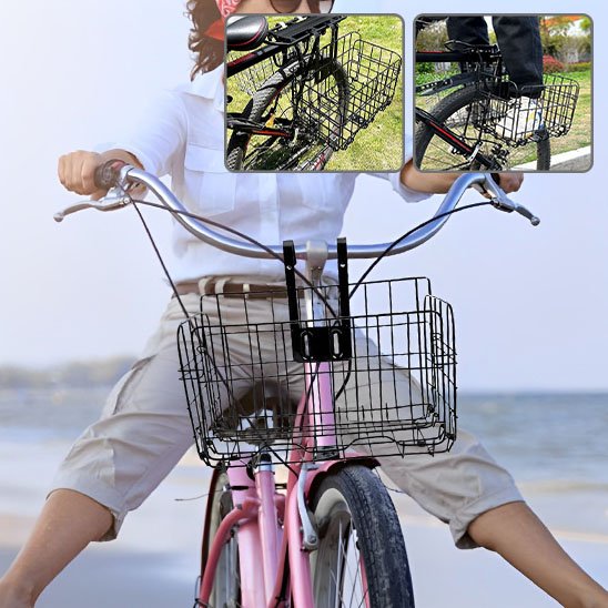 panier vélo sur vélo rose