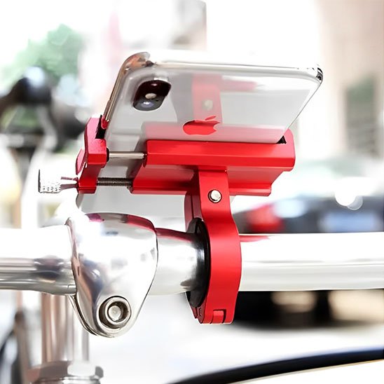 support téléphone pour vélo rouge