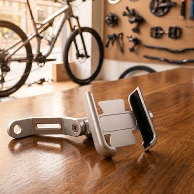 support téléphone sur vélo​ argent