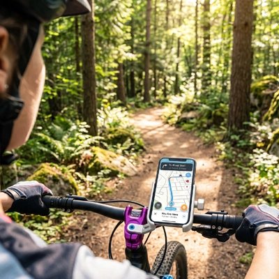 support téléphone sur vélo​ forêt