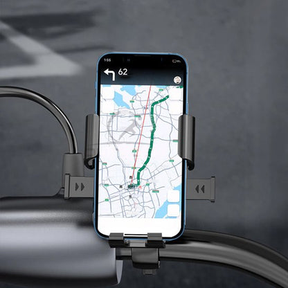 support téléphone vélo action vu haut