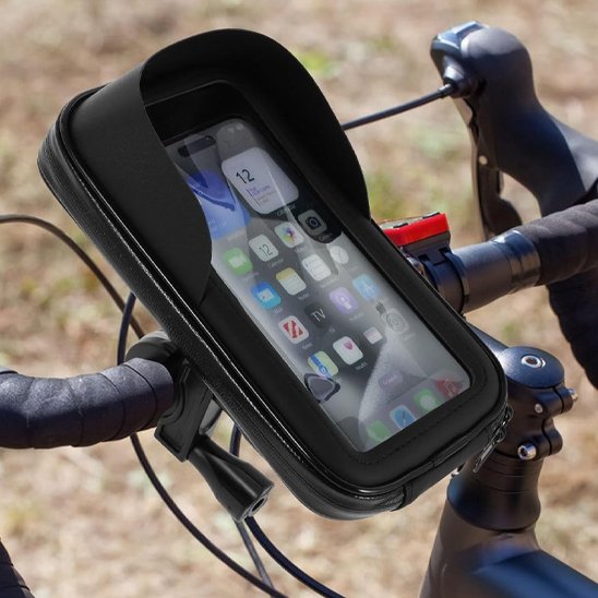 support téléphone vélo côté