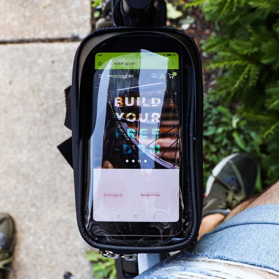 support téléphone vélo de face
 