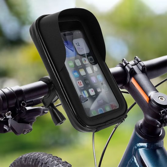 support téléphone vélo noir devant