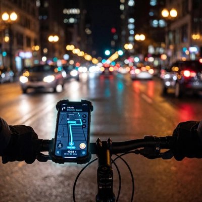 support téléphone vélo​ route en ville