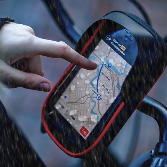 support vélo téléphone sous pluie